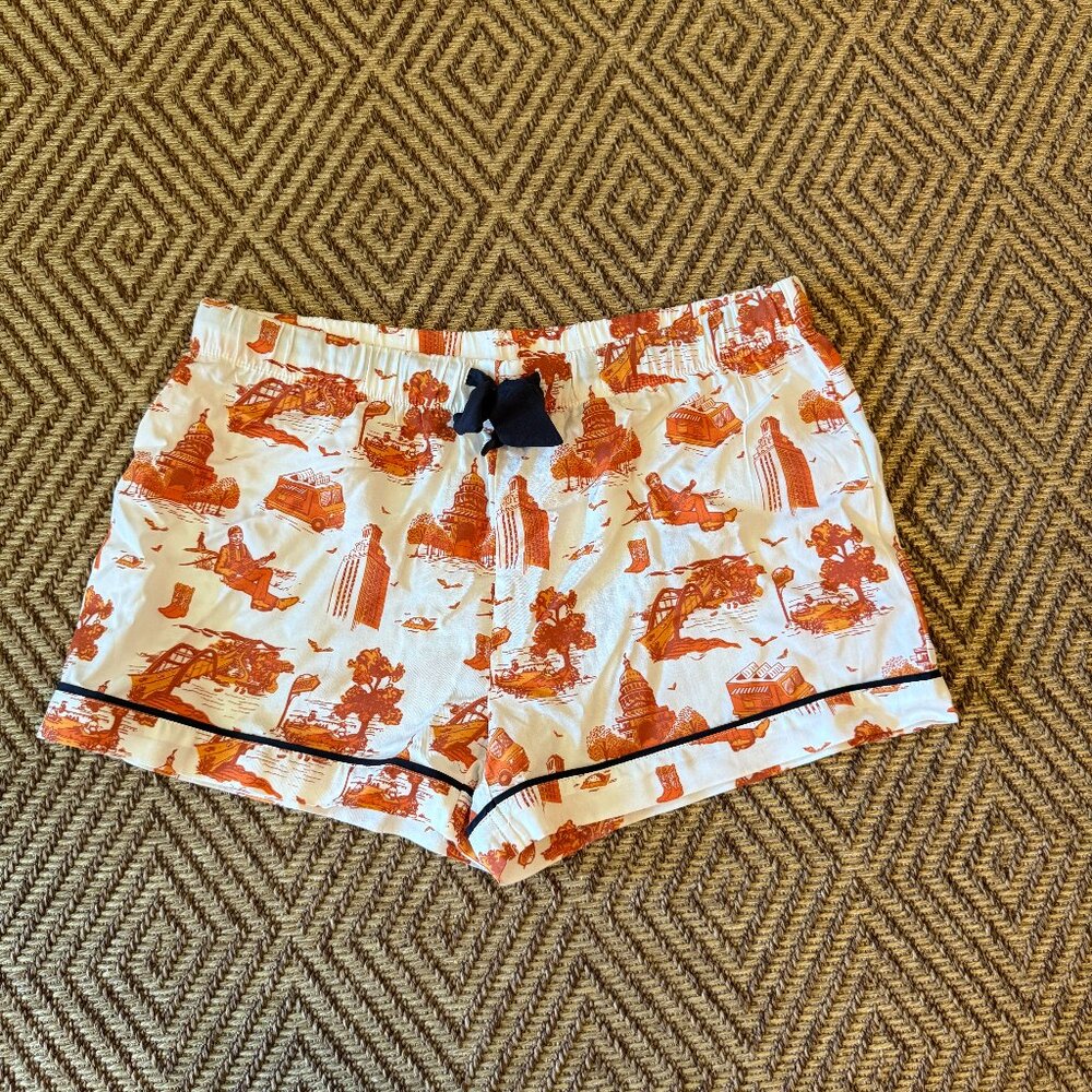 Katie Kime Texas Longhorn Austin Toile Women's lounge/ pajama Shorts-Medium